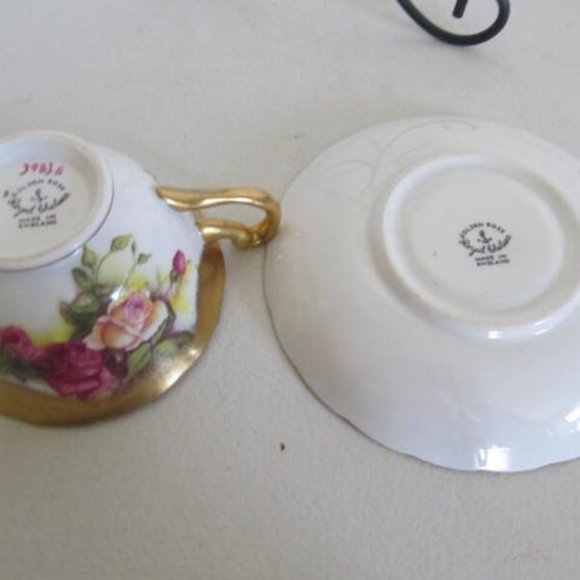 Royal Chelsea Golden Rose Tea Cup 3983A English Tea Cup and Saucer Bone China - Picture 5 of 6